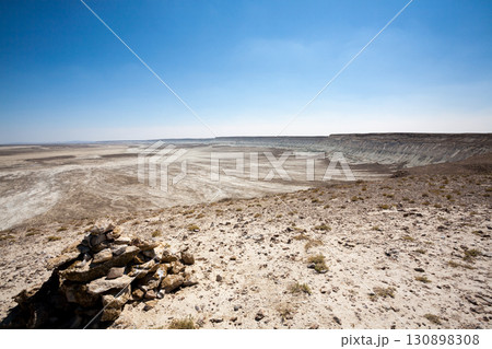 Mangystau desertic landscape, Kazakhstan desolate panorama Mangystau desertic landscape, Kazakhstan desolate panorama 130898308