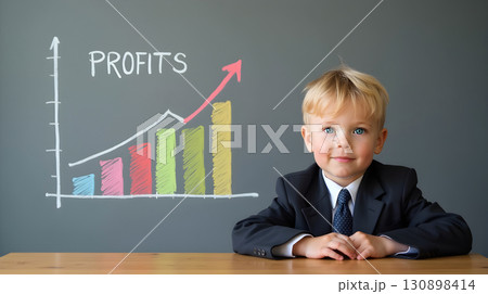 Business concepts introduced to children through playful learning in a creative educational setting 130898414