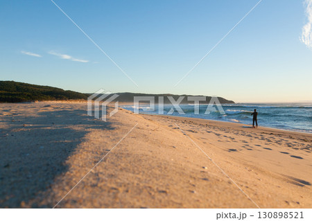 Galician beach landscape, Galicia, Spain. Do Rostro beach. 130898521