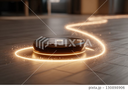 Artificial intelligence paves the way for a robot vacuum cleaner. Robotic equipment for the home. 130898906