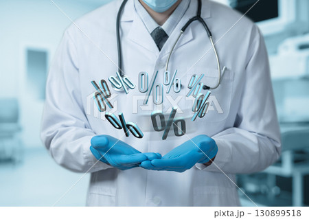 Medical professional showcases health statistics in modern clinic. Medical professional showcases health statistics in modern clinic. 130899518