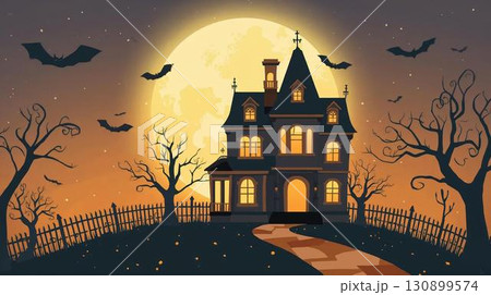 ハロウィン背景のかわいいハロウィン 130899574