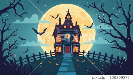 ハロウィン背景のかわいいハロウィン 130899575