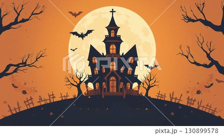 ハロウィン背景のかわいいハロウィン 130899578