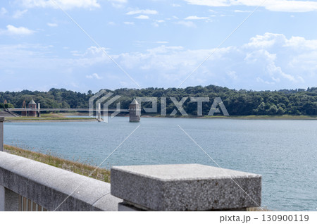 夏の狭山湖と取水塔 夏の狭山湖と取水塔 130900119