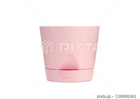 Pink flower pot isolated on white background. Pink flower pot isolated on white background. 130900361