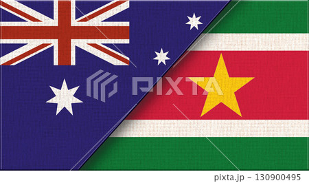 Flags of Australia and Suriname. Australian and Surinamese National flags 130900495