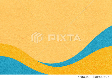 Textured golden paper background with turquoise and yellow wavy lines and waves, copy space for banner, presentation Textured golden paper background with turquoise and yellow wavy lines and waves, copy space for banner, presentation 130900597