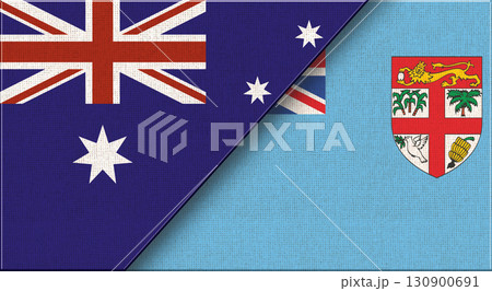 Double Flag of Australia and Fiji. Australian and Fijian National flags 130900691