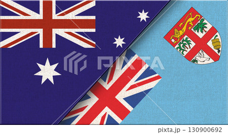 Double Flag of Australia and Fiji. Australian and Fijian National flags 130900692