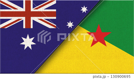 Double Flag of Australia and French Guiana. Australian and Guianese flags 130900695