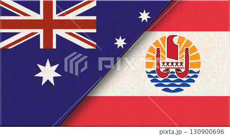 Double Flag of Australia and French Polynesia. Australian and Polynesian flags Double Flag of Australia and French Polynesia. Australian and Polynesian flags 130900696
