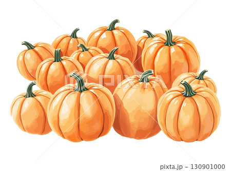 Watercolor vector illustration a pumpkin. 130901000
