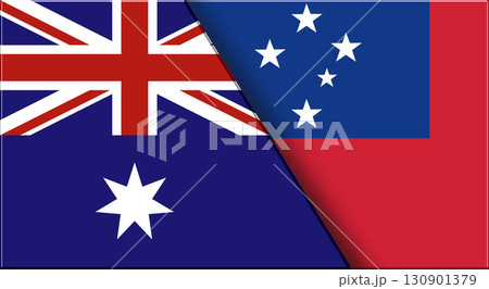 Flags of Australia and Samoa. 3D illustration. and Western Samoa National flags 130901379