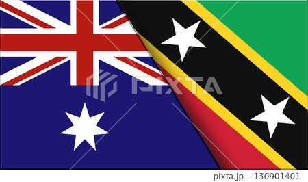 Flags of Australia and Saint Kitts and Nevis. Two Flags Together Flags of Australia and Saint Kitts and Nevis. Two Flags Together 130901401
