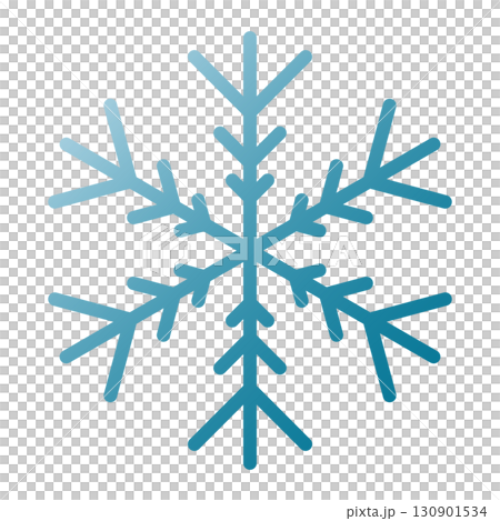 シンプルな雪の結晶のイラスト素材 ブルー ベクター 130901534