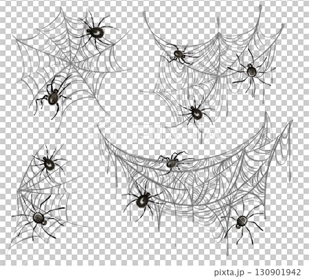 Watercolor spider webs and spiders set. Hand drawn clipart with isolated elements for Halloween, decoration, party, horror design, nature illustration, creepy symbol, insect network. Watercolor spider webs and spiders set. Hand drawn clipart with isolated elements for Halloween, decoration, party, horror design, nature illustration, creepy symbol, insect network. 130901942