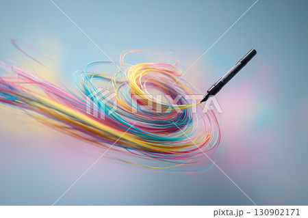 マーカーからあふれ出す創造の色彩|ダイナミックでポップなインクアート マーカーからあふれ出す創造の色彩|ダイナミックでポップなインクアート 130902171