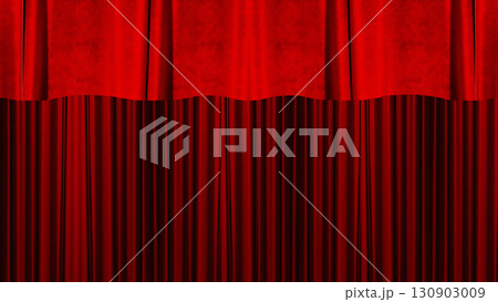赤色の幕のステージ 130903009