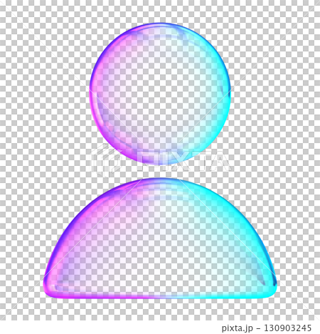 3D glassmorphism user icon with glossy gradient effect. Minimal abstract person symbol for profile, avatar, and digital identity 3D glassmorphism user icon with glossy gradient effect. Minimal abstract person symbol for profile, avatar, and digital identity 130903245