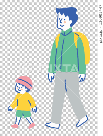 Father and son enjoying hiking_Color 130903447