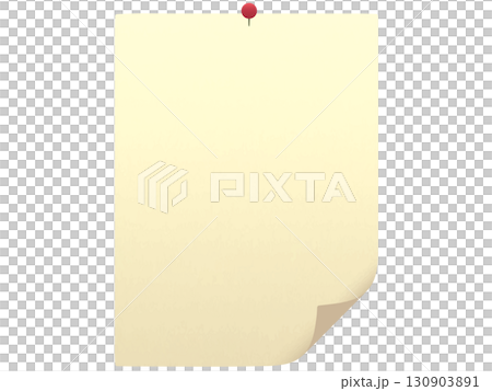 画鋲で留められたメモ用紙 画鋲で留められたメモ用紙 130903891