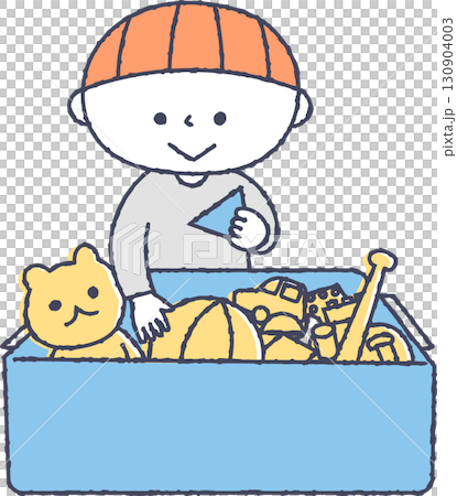 child cleaning up toys 130904003