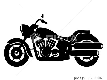 バイクのシルエット バイクのシルエット 130904079