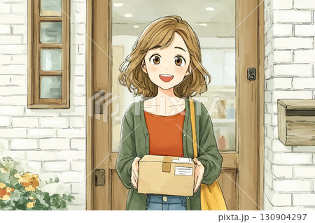 美優シリーズ:美優が玄関先で荷物を受け取るシーン 美優シリーズ:美優が玄関先で荷物を受け取るシーン 130904297