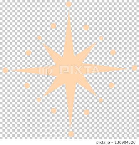 薄いオレンジ色のキラキラ光る星 130904326