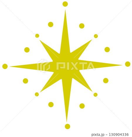 黄色のキラキラ光る星 130904336