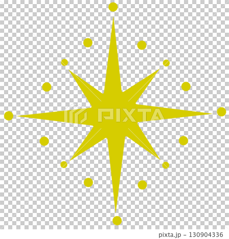 黄色のキラキラ光る星 130904336