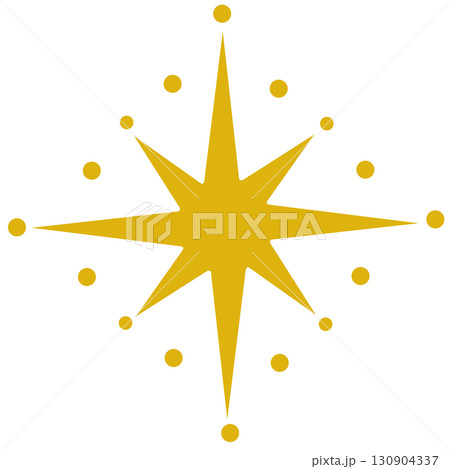 落ち着いた黄色のキラキラ光る星 130904337