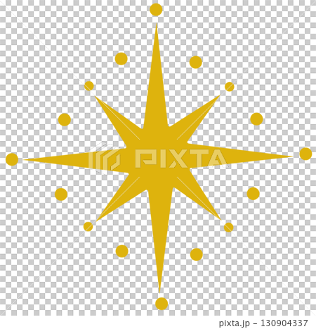 落ち着いた黄色のキラキラ光る星 130904337