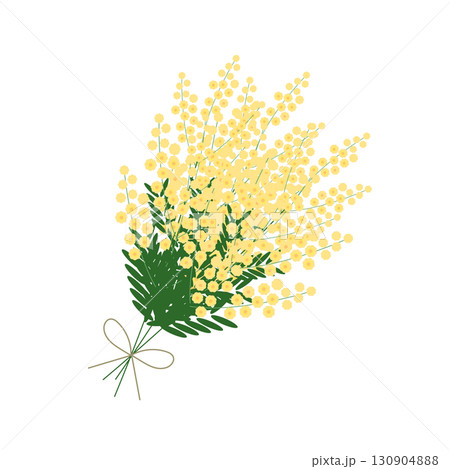 黄色のミモザの花束 130904888