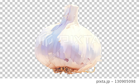 Garlic watercolor illustration on transparent background (png) 130905098