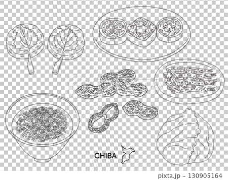 千葉グルメ旅行_食べ物のイラストセット 千葉グルメ旅行_食べ物のイラストセット 130905164