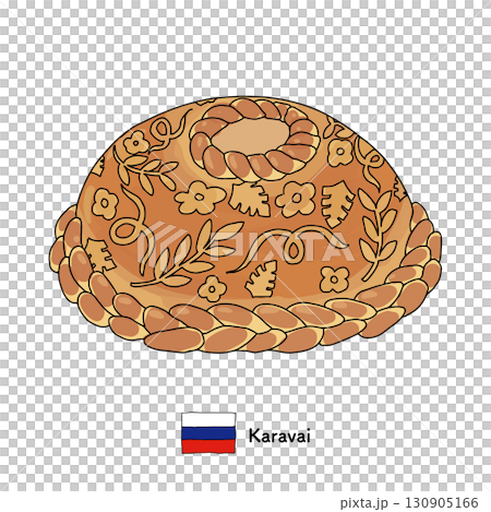 ロシア料理 カラヴァイの線画イラスト ロシア料理 カラヴァイの線画イラスト 130905166