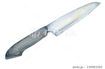 水彩イラスト　手描きイラスト　アナログイラスト　包丁 130905405
