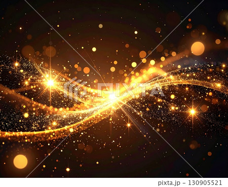 きらめく光粒とレンズフレアが舞う幻想的な輝きの背景イメージ きらめく光粒とレンズフレアが舞う幻想的な輝きの背景イメージ 130905521