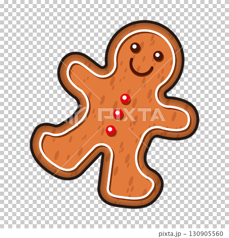 Cute gingerbread man character illustration 130905560
