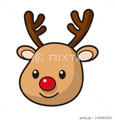 赤い鼻が特徴的なトナカイの顔 赤い鼻が特徴的なトナカイの顔 130905562