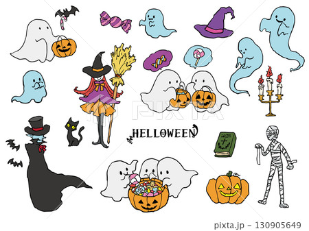 手描きのハロウィンセット 130905649