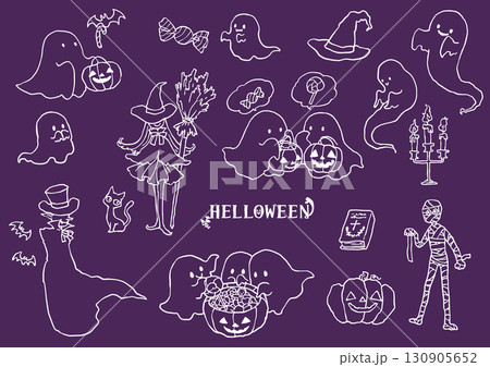 手描きのハロウィン白線セット 手描きのハロウィン白線セット 130905652