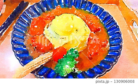 透明水彩 水彩画 食べ物 130906008