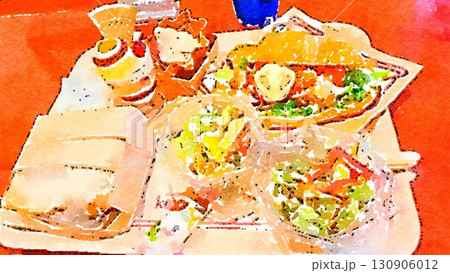 透明水彩 水彩画 食べ物 130906012