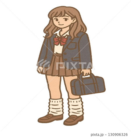 平成時代の女子高生の制服姿 130906326