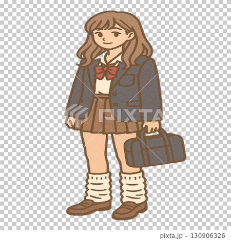 平成時代の女子高生の制服姿 130906326