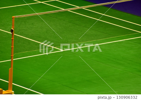The scene of badminton court. Indoor badminton court. Sport or recreation concept. The scene of badminton court. Indoor badminton court. Sport or recreation concept. 130906332