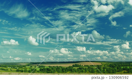 A Stunning and Scenic Landscape Featuring Beautiful Clouds Above Lush Green Fields A Stunning and Scenic Landscape Featuring Beautiful Clouds Above Lush Green Fields 130906592